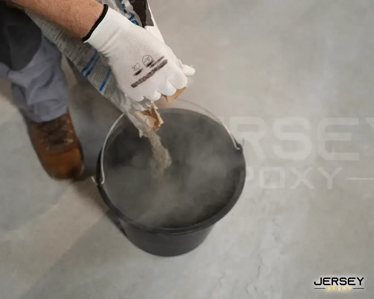 DragInstall a new epoxy coating using Jersey Epoxy for durable flooring solutions.