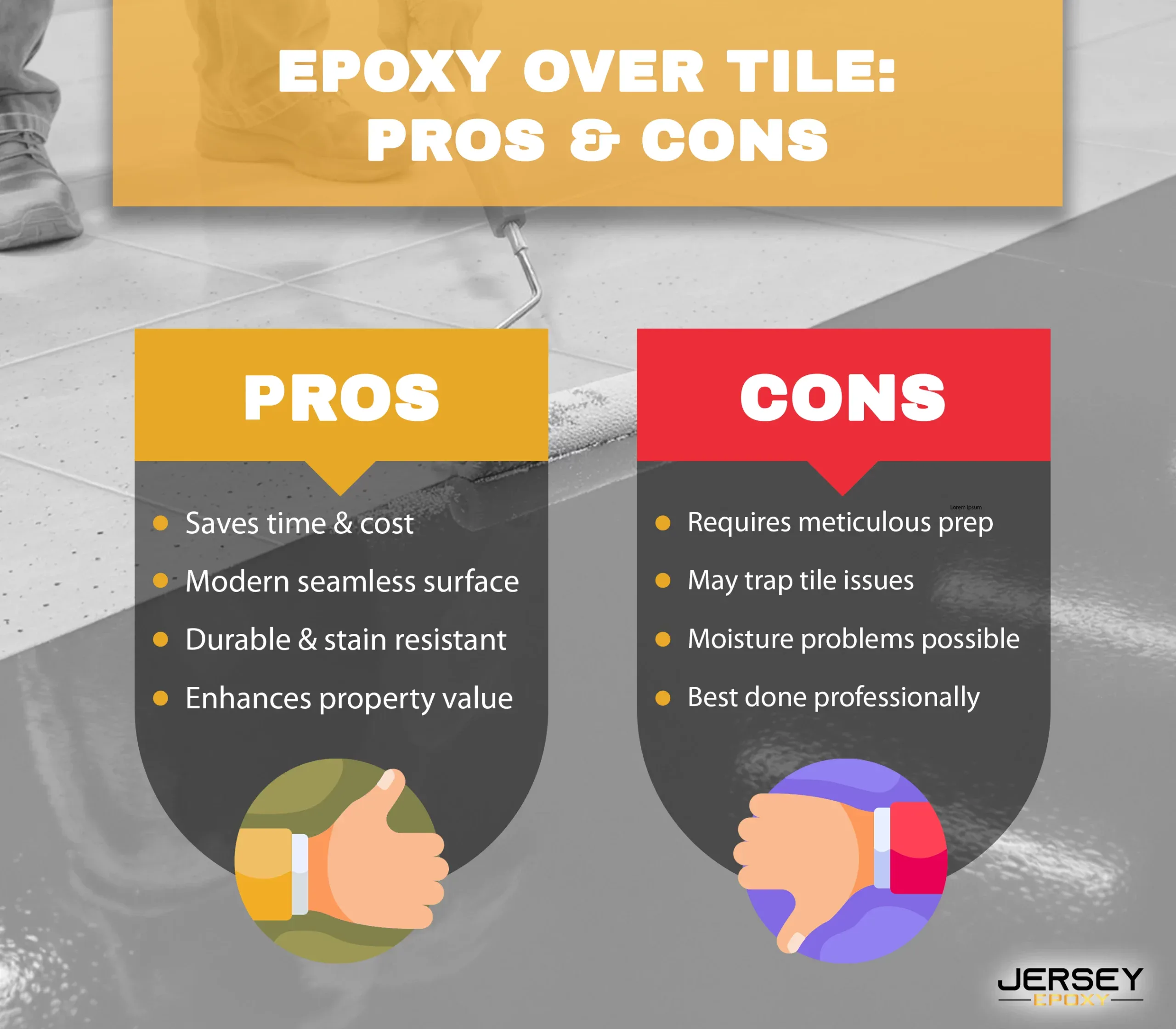 Epoxy over tile pros and cons