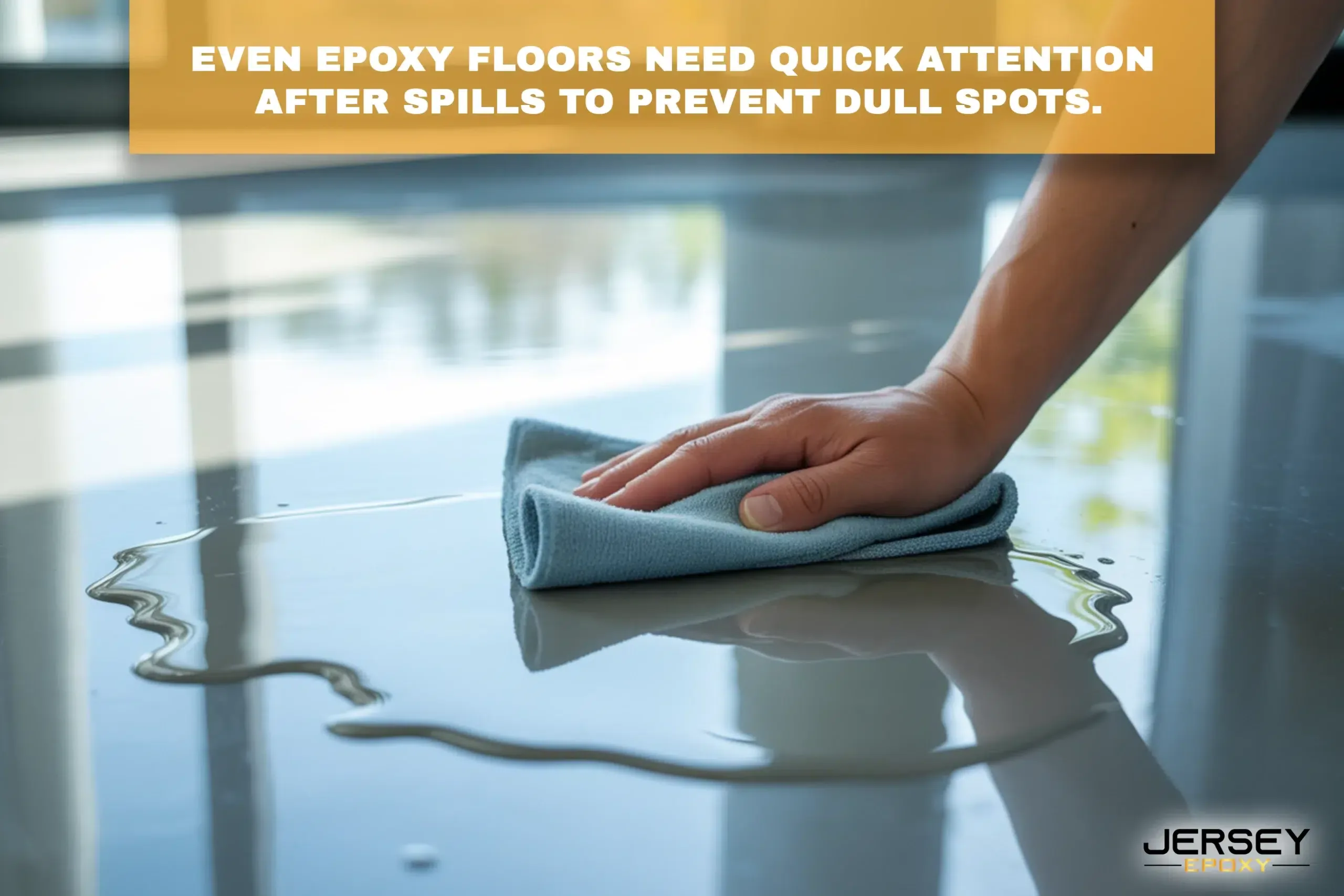 Smooth epoxy floor cleaning for durability and shine.