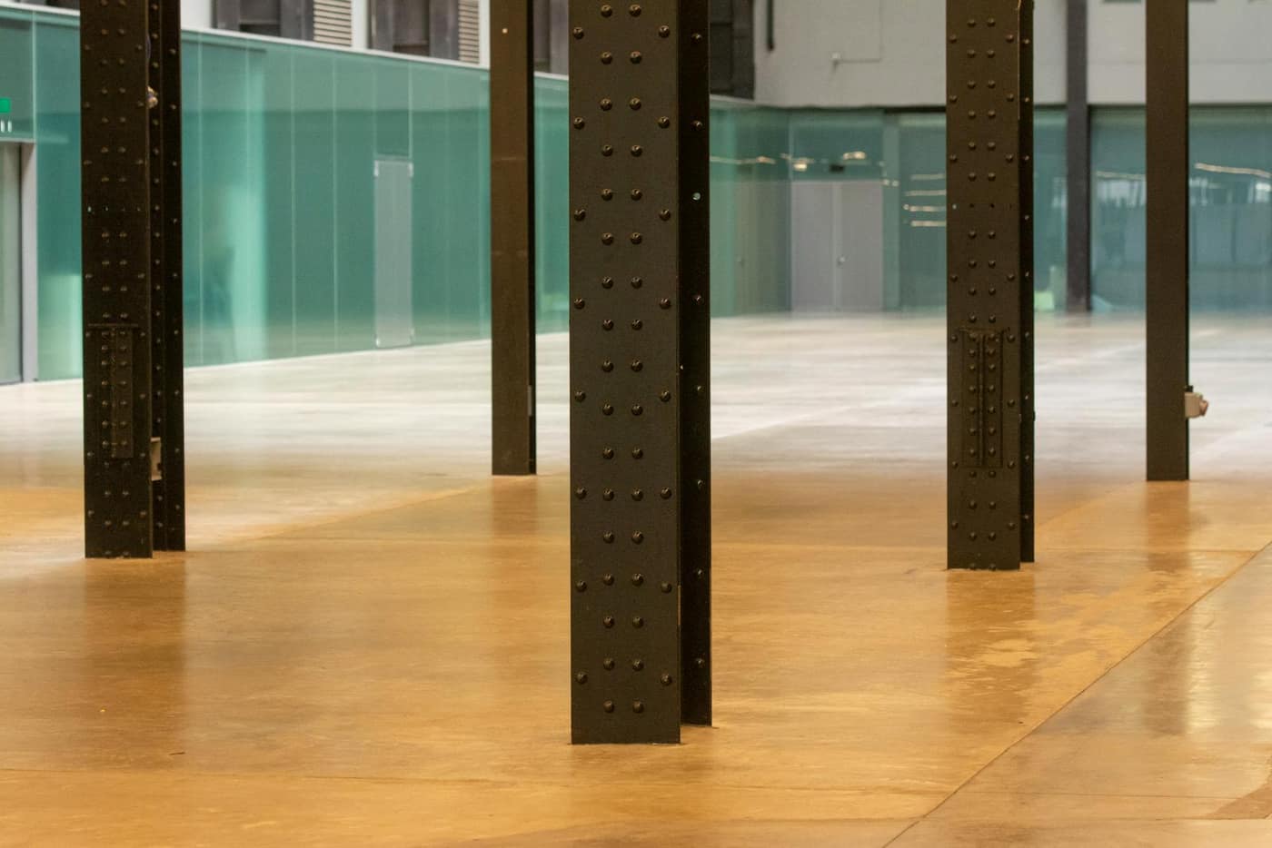 Durable decorative floor in a clean industrial corridor