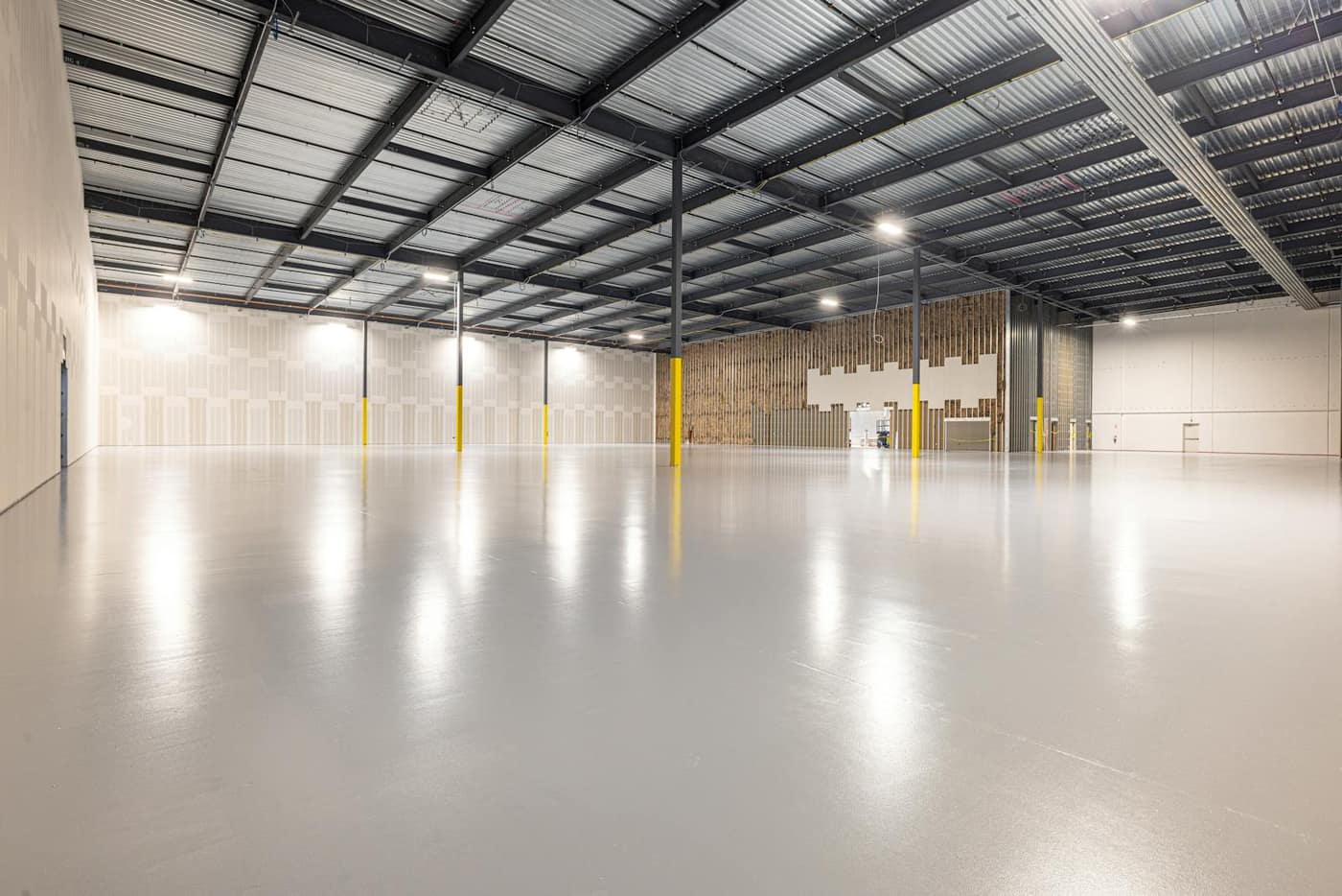 Seamless resinous floor in a clean controlled facility