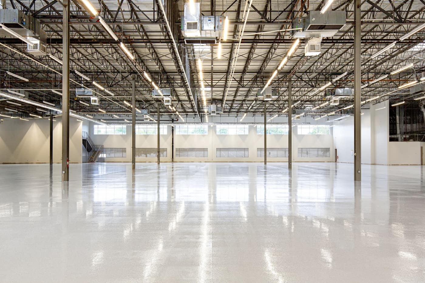 Sealed seamless resinous floor in a clean controlled interior