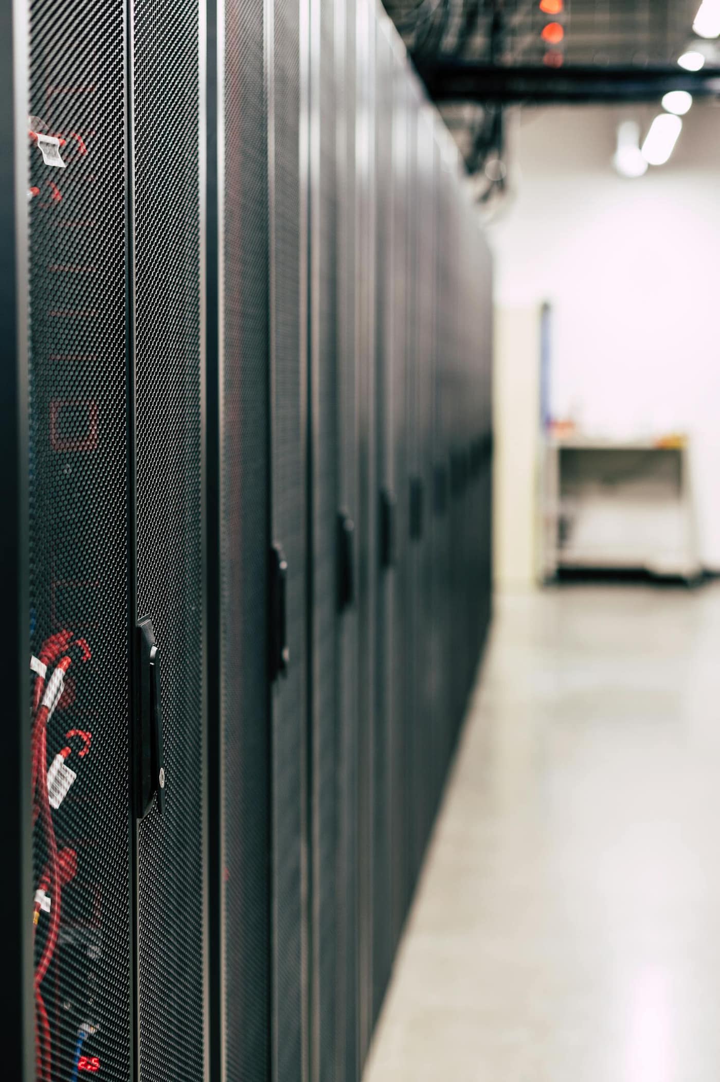 Densely cabled server cabinet packed with static-sensitive networking hardware