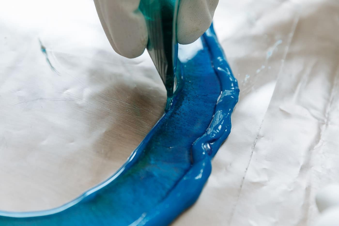 Seamless resinous floor in a clinical interior