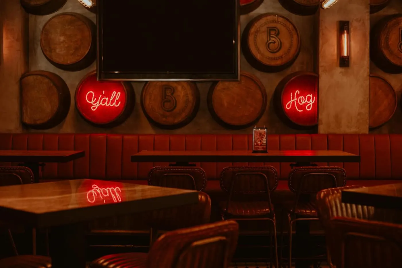 Empty restaurant dining room interior over a clean seamless floor