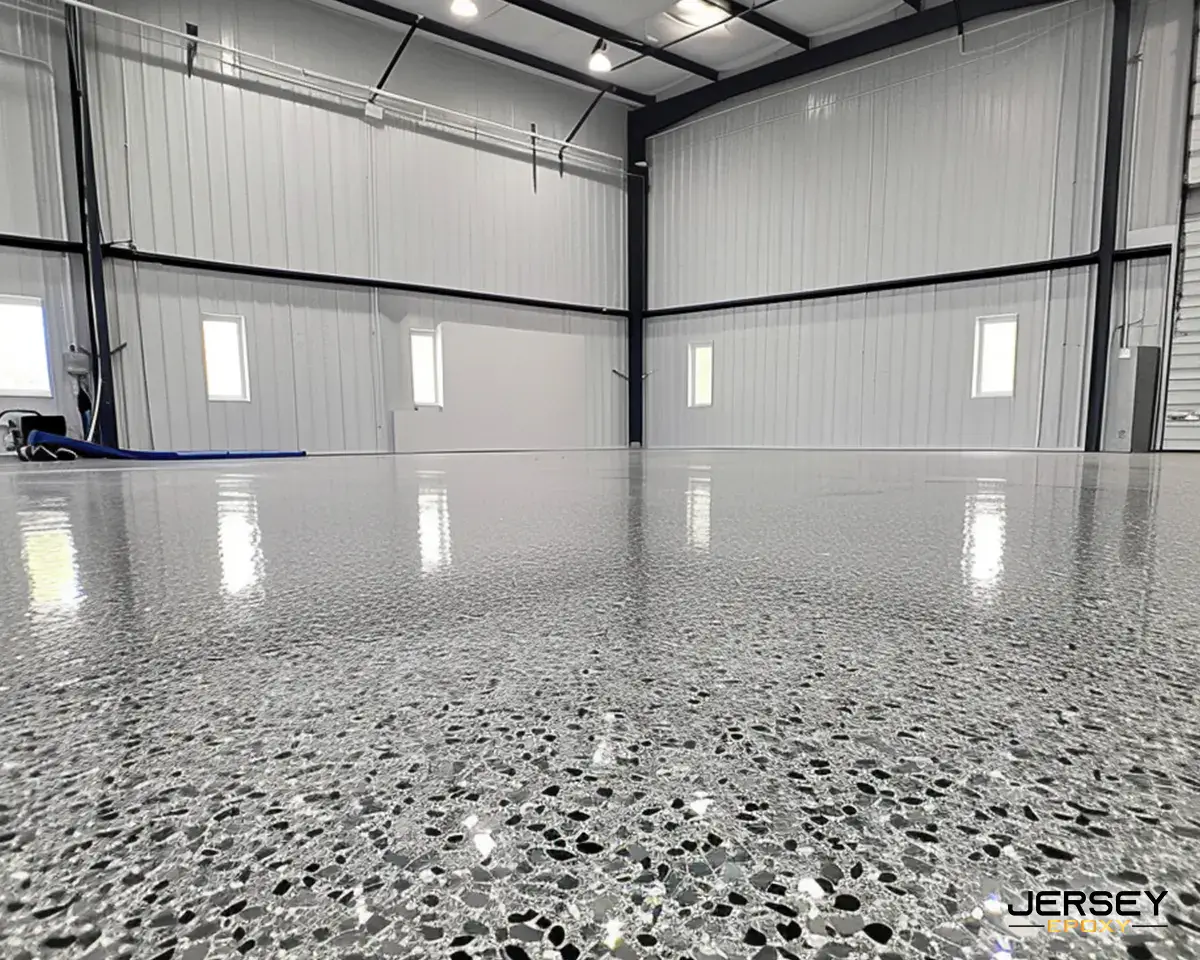 Jersey Epoxy floor coating crew at work