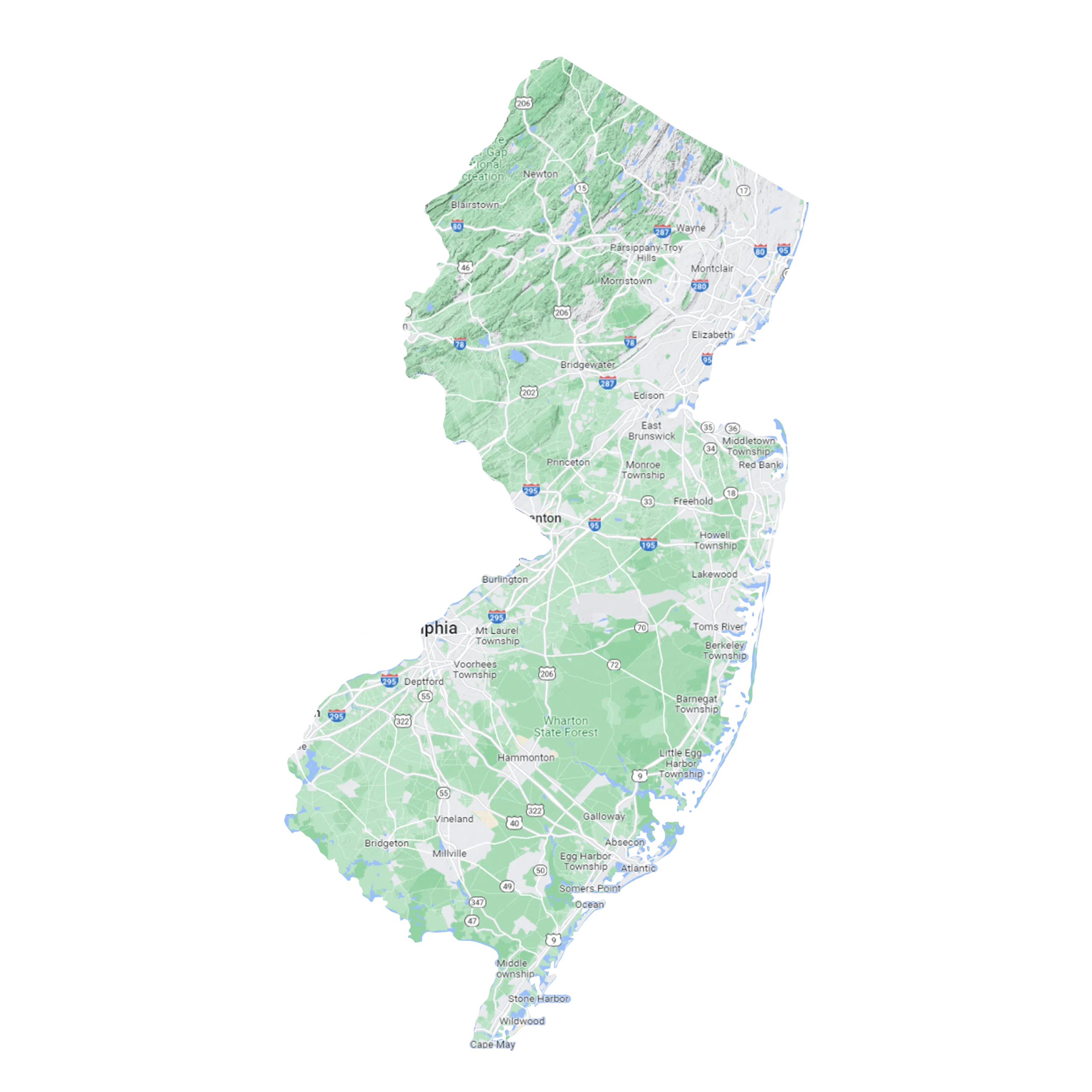 Jersey Epoxy New Jersey Service Area Map
