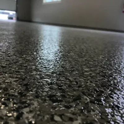 Durable epoxy flooring with a high-gloss finish in Jersey.