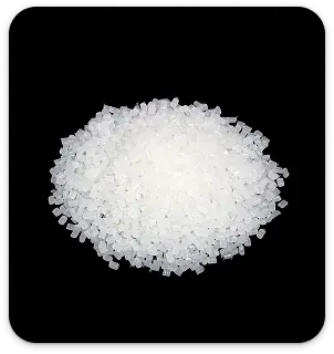 Crushed white epoxy resin for flooring and craft projects.